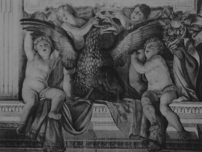 Decorazione con putti e aquila